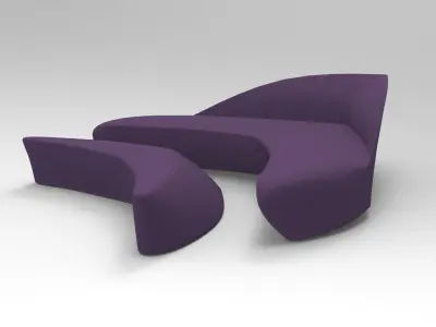 Fish Tail Sofa Low-poly 3D model