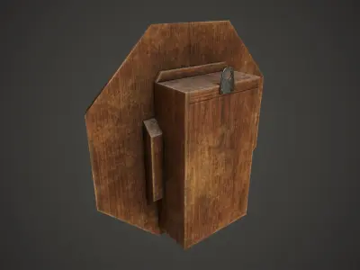 Vintage Wall Clock Low-poly 3D model