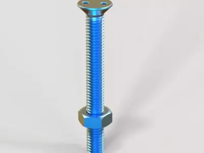 M5 Snake Eye Countersunk Bolts and nut 3D print model