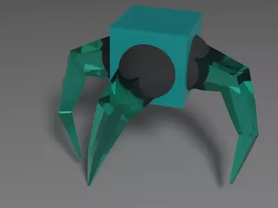 Robot spider with eyes Low-poly 3D model