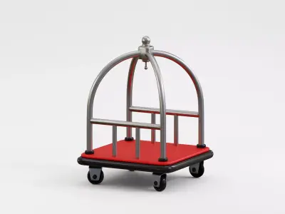 Luggage trolly Low-poly 3D model