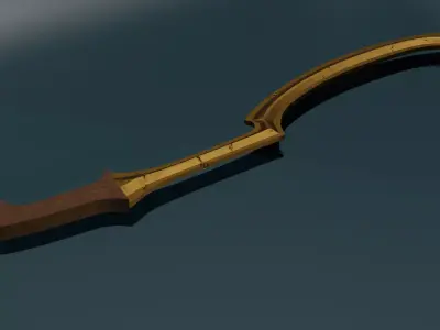 game ready low poly sword with wooden handle Free 3D model