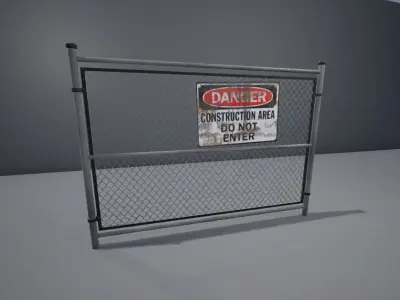 Low Poly Fence For Games Low-poly 3D model