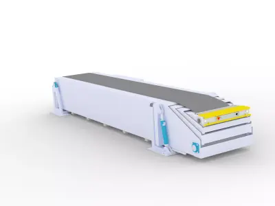 3D design of four-section telescopic belt loading conveyor 3D model