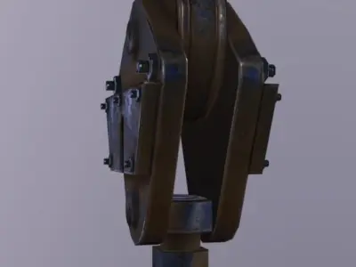 Crane Hook Wheel Low-poly 3D model