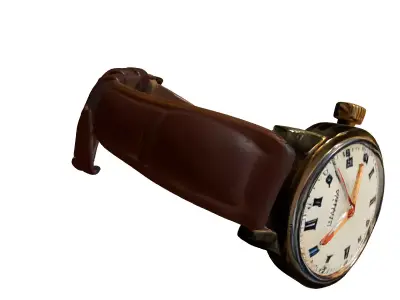 Elegant Vintage Gold Wrist Watch Low-poly 3D model