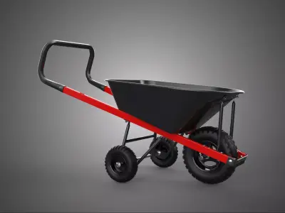 TRI TIRE THREE WHEEL BURROW WHEELBARROW PUSH TIP LIFTING KIT FIT 3D model