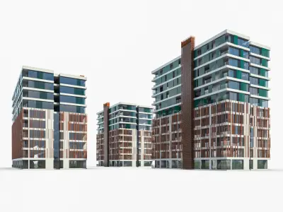 Residential Building Low-poly 3D model buy