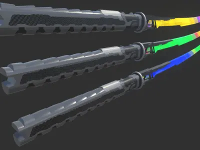 Katana Set Low-poly 3D model
