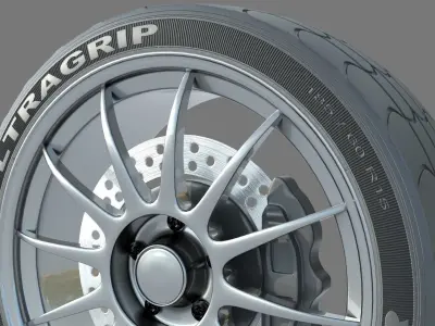 Wheel rim tire 18 3D model
