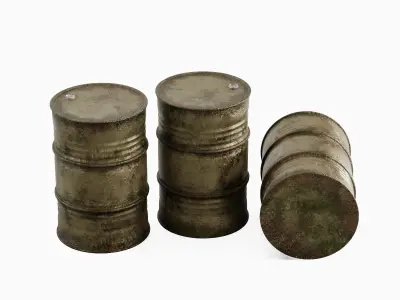 Used Steel Barrel Set 3D model
