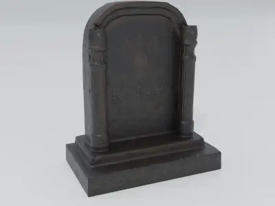 Low Poly game-ready Gothic Tombstone Low-poly 3D model