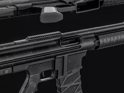  BW-20 Battle Rifle Low-poly 3D model