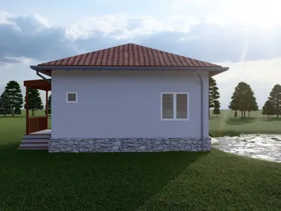Village House with terrace Free 3D model
