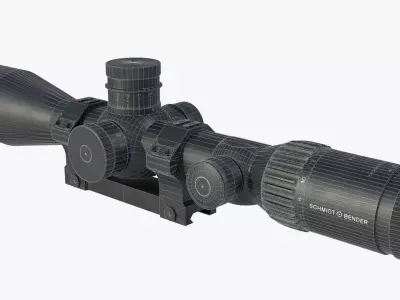 Schmidt and bender 5-27x56 sniper scope Low-poly 3D model