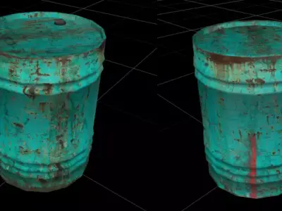 barrel and Free low-poly 3D model