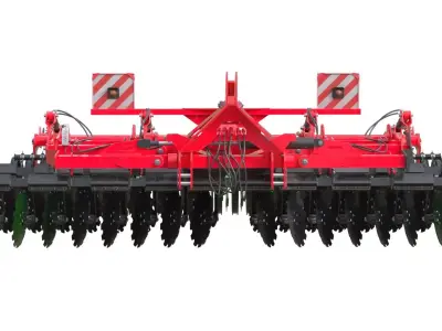 Trailed Disc harrow Low-poly 3D model