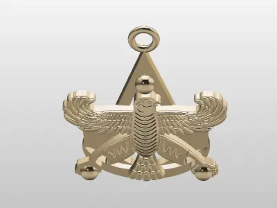 Cyrus the Great Achaemenid Persian Flag  Pendant 3D print model