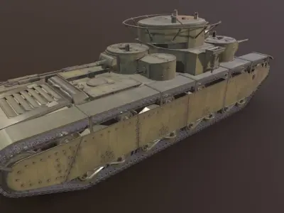 Tank T-35 Low-poly 3D model