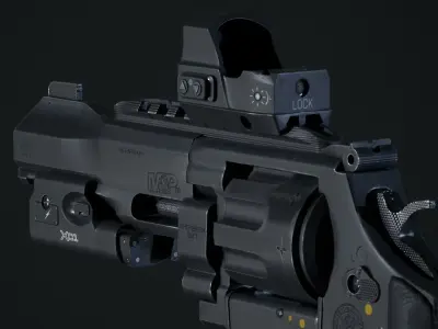 Revolver- gameready-PBR gun Low-poly 3D model