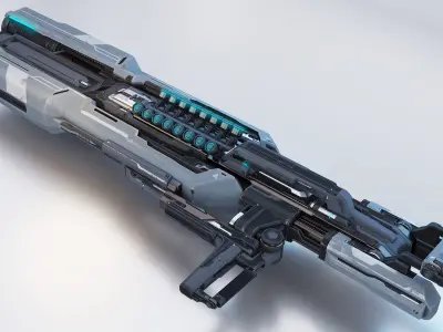 Sci-Fi Heavy Weapon 3D model