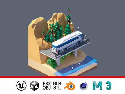 land 95A Low-poly 3D model