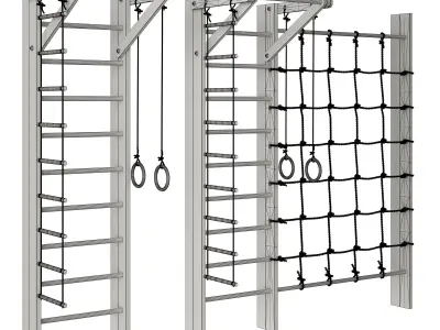 Wooden Swedish Wall 3D model