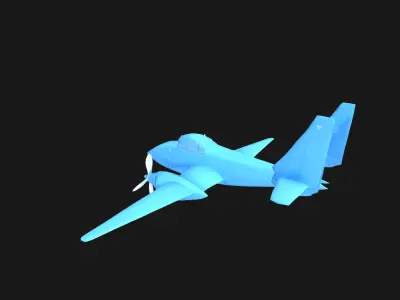 LowPoly Stylized Aircraft 3D Model Game Ready Asset Low-poly 3D model