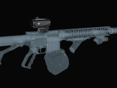 SwampFox Trihawk Tactical Prism Scope Low-poly 3D model