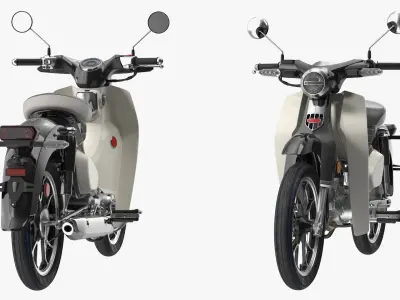 Designer Modern Scooter Black 3D model