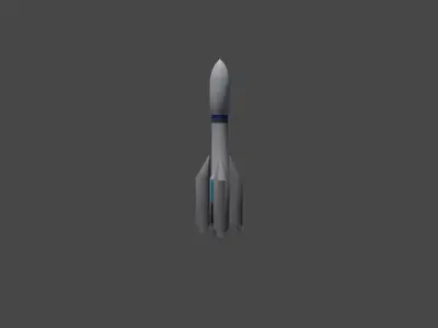 ROCKET WITH FUEL TANKS Low-poly 3D model