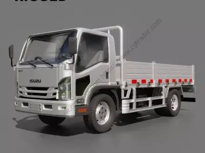 Isuzu Elf Flatbed Truck Free 3D model