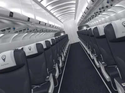 Airplane Interiror Economy 3D model