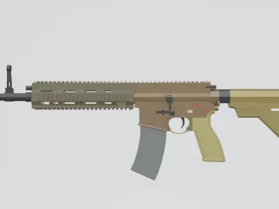 HK416 low poly ar - rifle Low-poly 3D model