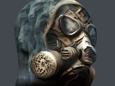 Gas mask helmet 3d model military combat Low-poly 3D model Low-poly 3D model shop