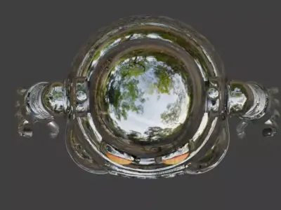 Vintage Chrome Atompunk Social Droid 3D Model Low-poly 3D model