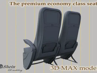 the premium economy class seat  3D model