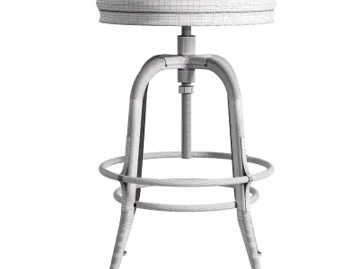 Leary Reclaimed Wood Swivel Counter Stool 3D model