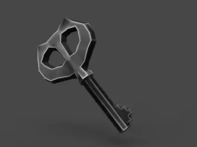 Key Metal Old Fantasy and Vintage Concept Low-poly 3D model