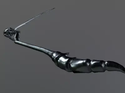 Undertaker Gothic Scythe Low-poly 3D model