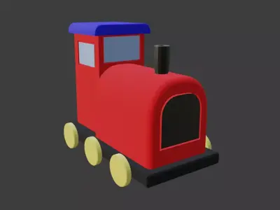 Wooden Toy Train Low-poly 3D model shop