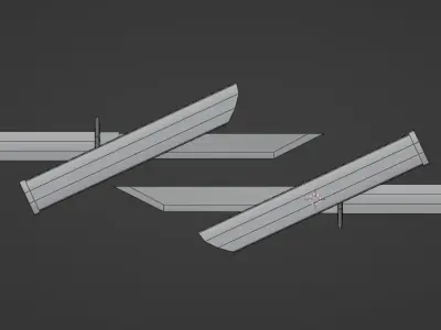 Twin Tanto Daggers Free low-poly 3D model