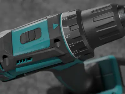 Cordless Drill Low-poly 3D model purchase