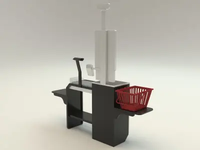 Automatic Shopping Cashier Low-poly 3D model