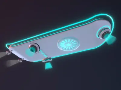 Sci-fi Hoverboard  Low-poly 3D model