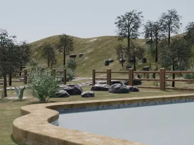 Charming Village Layout 3D model