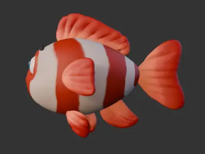 Cartoon Fish Low-poly 3D model 5