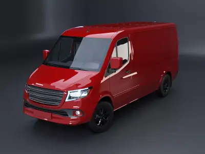 Modern Euro Panel Van PRB Textures Low-poly 3D model