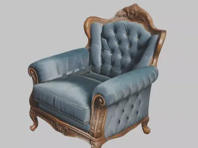 Victorian Vintage Sofa Chair Low-poly 3D model