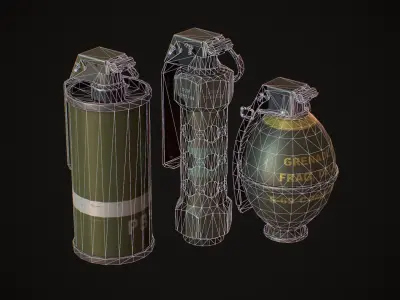 Smoke Flash Grenade Low-poly 3D model